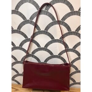 Vintage 90s Y2K Wilson's Red Leather Buckle Baguette Shoulder Bag